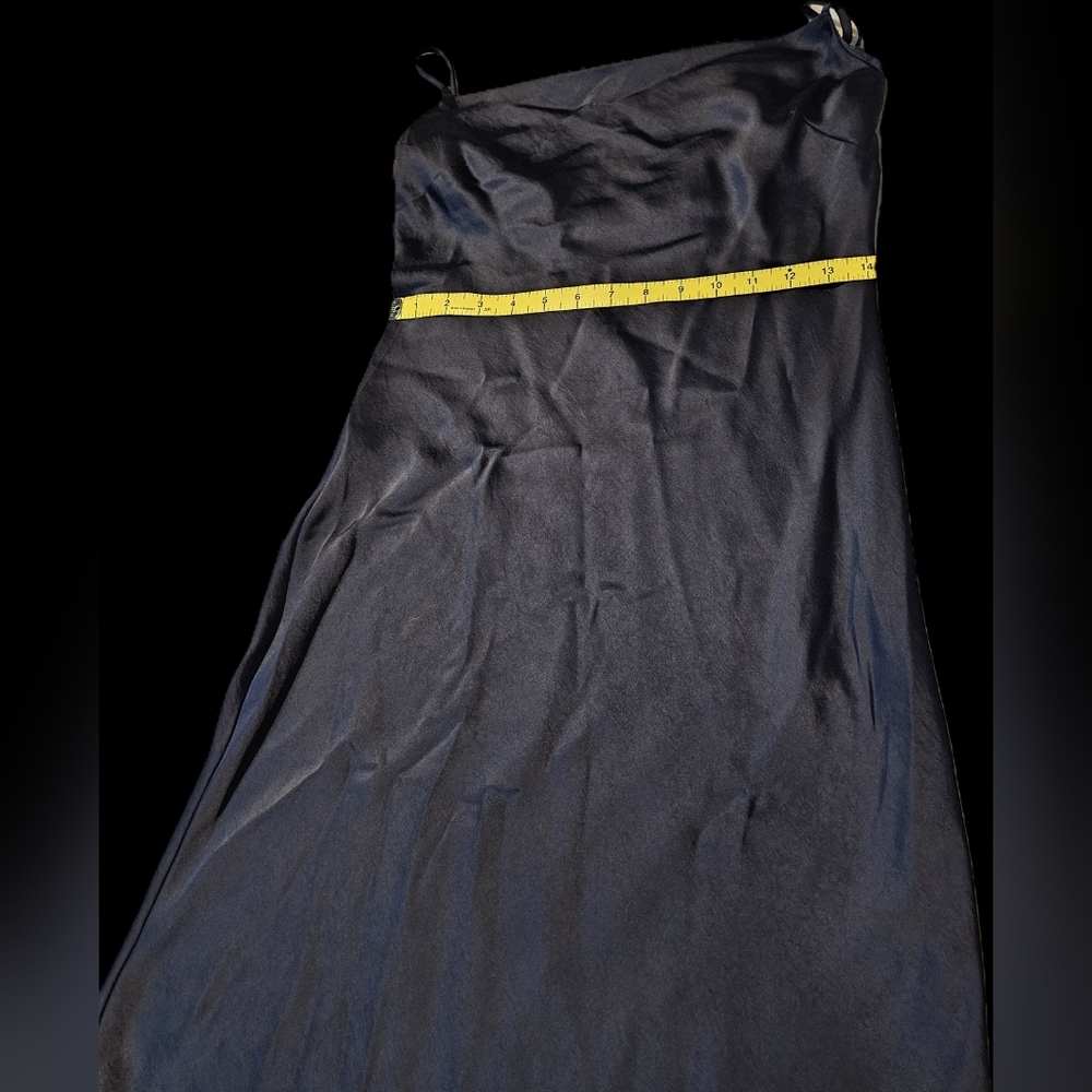 NWT Express Elegant Navy Satin Slip Dress Size S - Picture 9 of 9